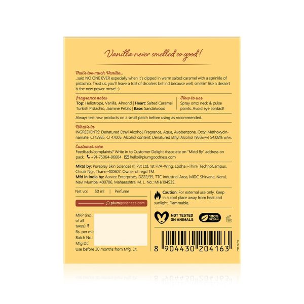 Plum BodyLovin' Vanilla Caramello Eau De Perfume | Long Lasting & Premium Gourmand Fragrance | Luxury Perfume For Women | Vanilla, Caramel & Pistachio Notes (50 ml) - Image 4
